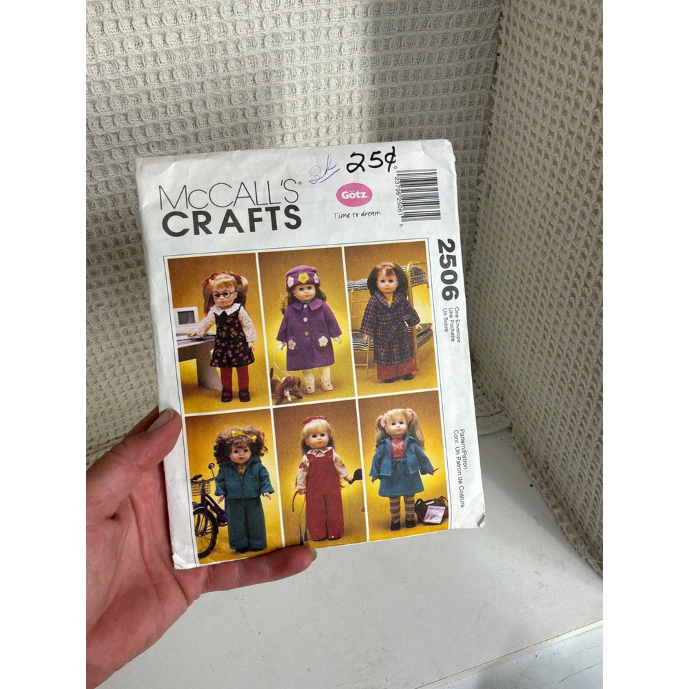 Vintage 18" Gotz Doll McCall's 2506 Sewing Pattern Wardrobe Multi-Color